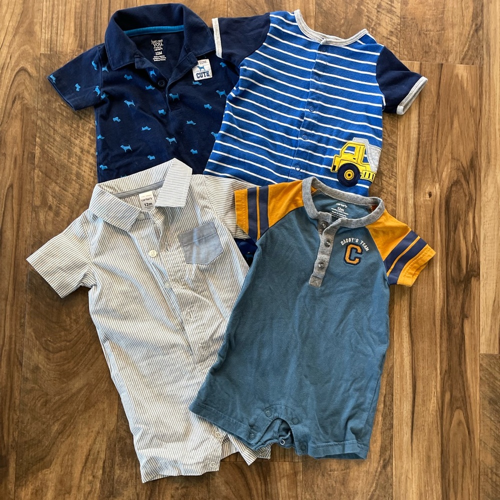 Four rompers - 12 months